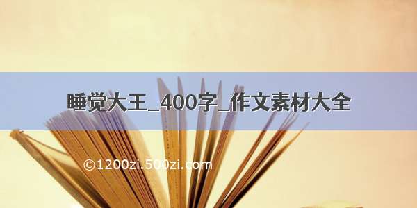 睡觉大王_400字_作文素材大全