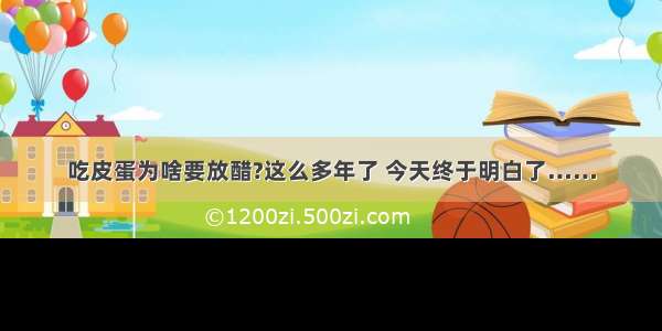 吃皮蛋为啥要放醋?这么多年了 今天终于明白了……