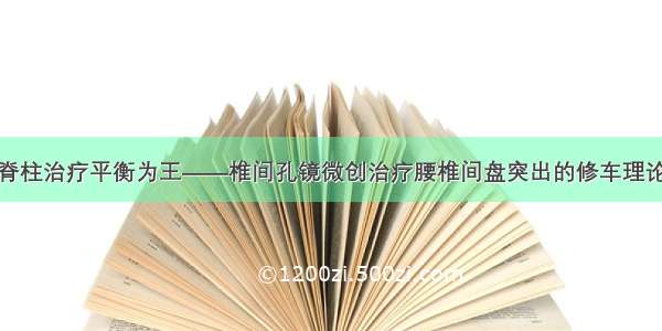 脊柱治疗平衡为王——椎间孔镜微创治疗腰椎间盘突出的修车理论