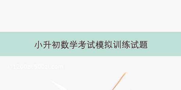 小升初数学考试模拟训练试题