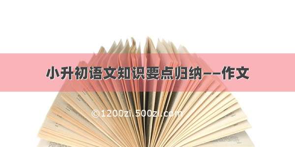 小升初语文知识要点归纳——作文