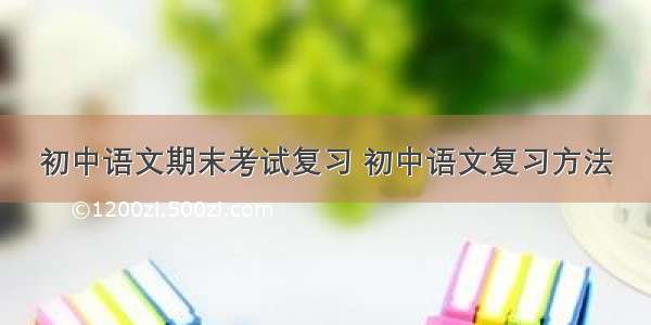 初中语文期末考试复习 初中语文复习方法
