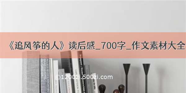 《追风筝的人》读后感_700字_作文素材大全