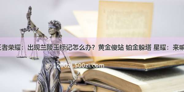 王者荣耀：出现兰陵王标记怎么办？黄金傻站 铂金躲塔 星耀：来嘛~