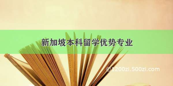 新加坡本科留学优势专业