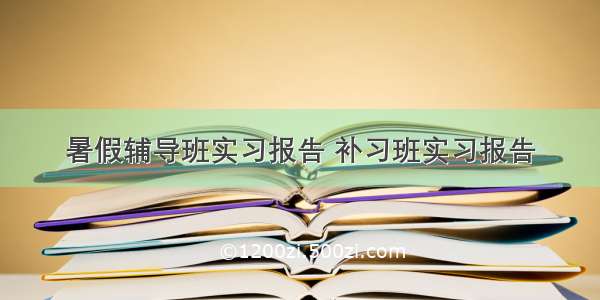 暑假辅导班实习报告 补习班实习报告