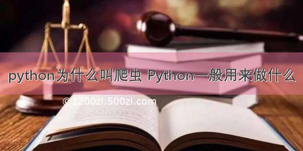python为什么叫爬虫 Python一般用来做什么