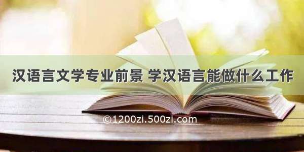 汉语言文学专业前景 学汉语言能做什么工作