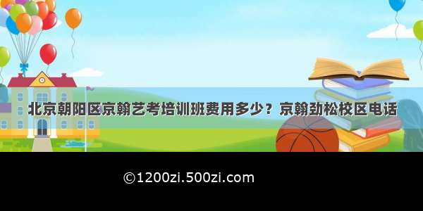 北京朝阳区京翰艺考培训班费用多少？京翰劲松校区电话