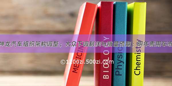 卡门简报：神龙汽车组织架构调整；大众下调利润与销量预期；明年乘用车市场或增长1%