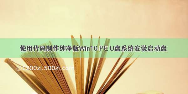 使用代码制作纯净版Win10 PE U盘系统安装启动盘