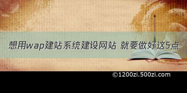 想用wap建站系统建设网站 就要做好这5点