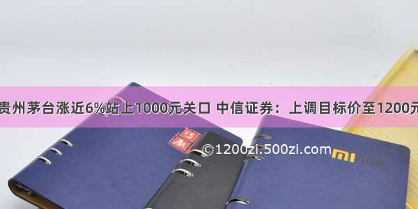 贵州茅台涨近6%站上1000元关口 中信证券：上调目标价至1200元