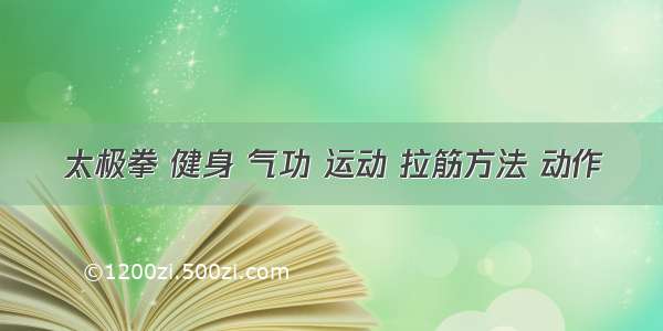 太极拳 健身 气功 运动 拉筋方法 动作