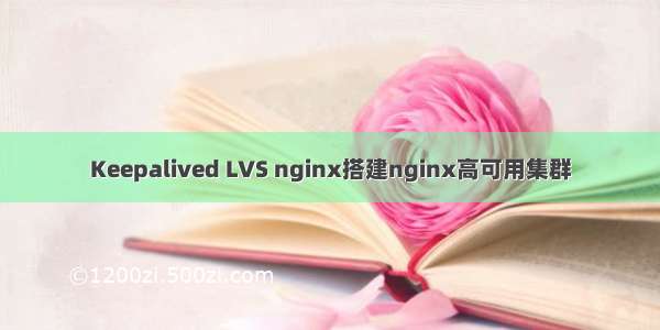 Keepalived LVS nginx搭建nginx高可用集群