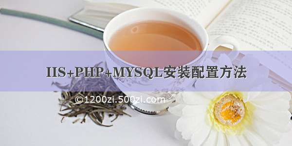 IIS+PHP+MYSQL安装配置方法