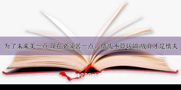 为了未来美一点 现在必须苦一点；低头不算认输 放弃才是懦夫