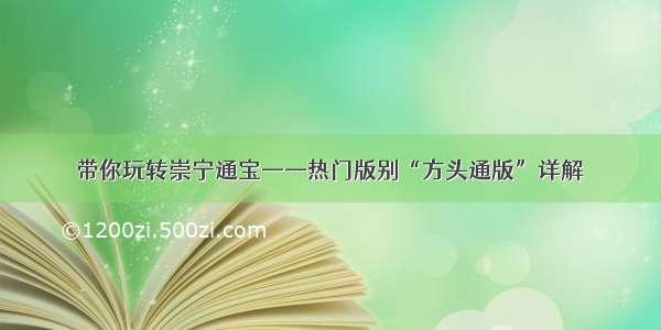 带你玩转崇宁通宝——热门版别“方头通版”详解