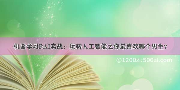 机器学习PAI实战：玩转人工智能之你最喜欢哪个男生？