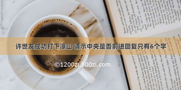 许世友成功打下凉山 请示中央是否前进回复只有6个字