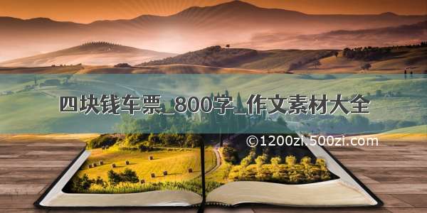 四块钱车票_800字_作文素材大全