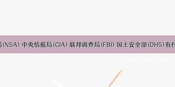 美国安全局(NSA) 中央情报局(CIA) 联邦调查局(FBI) 国土安全部(DHS)有什么不同？