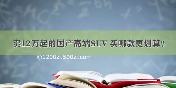 卖12万起的国产高端SUV 买哪款更划算？