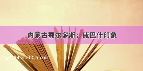 内蒙古鄂尔多斯：康巴什印象