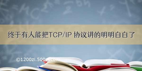 终于有人能把TCP/IP 协议讲的明明白白了