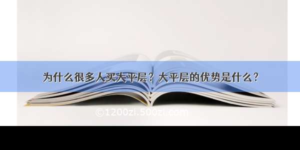 为什么很多人买大平层？大平层的优势是什么？