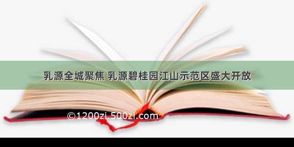 乳源全城聚焦 乳源碧桂园江山示范区盛大开放