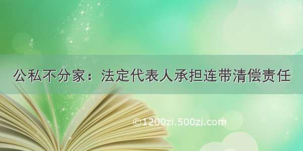 公私不分家：法定代表人承担连带清偿责任