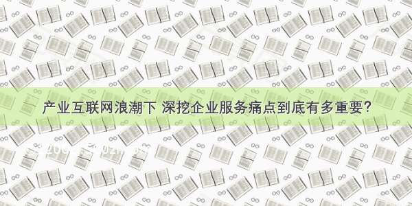 产业互联网浪潮下 深挖企业服务痛点到底有多重要？