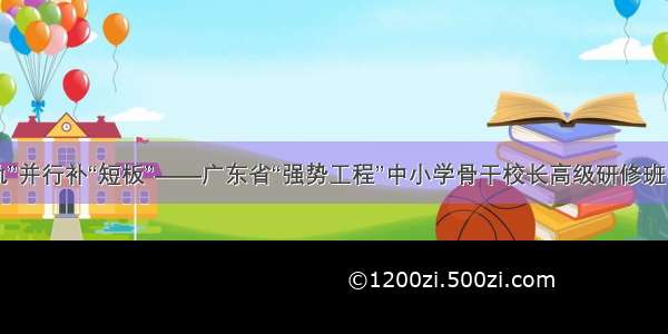 “双轨”并行补“短板”——广东省“强势工程”中小学骨干校长高级研修班【一】