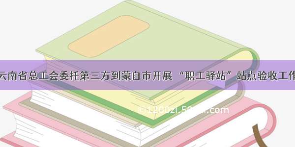 云南省总工会委托第三方到蒙自市开展 “职工驿站”站点验收工作