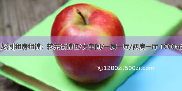 龙洞|租房租铺：转东街铺位/大单间/一房一厅/两房一厅 1000元