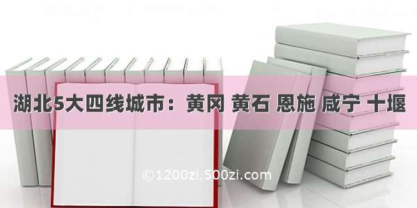 湖北5大四线城市：黄冈 黄石 恩施 咸宁 十堰