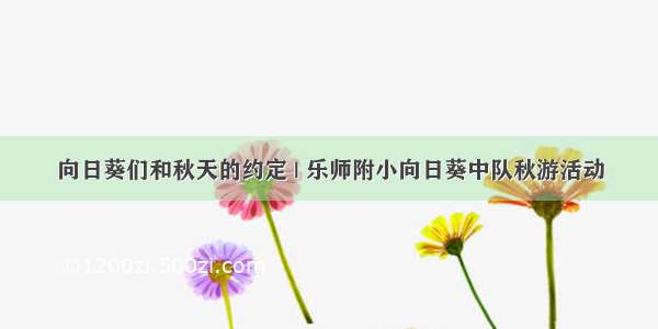 向日葵们和秋天的约定 | 乐师附小向日葵中队秋游活动