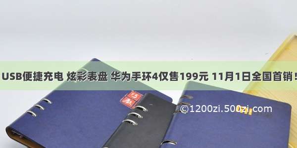 USB便捷充电 炫彩表盘 华为手环4仅售199元 11月1日全国首销！