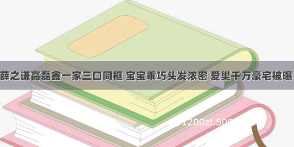 薛之谦高磊鑫一家三口同框 宝宝乖巧头发浓密 爱巢千万豪宅被曝！