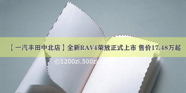 【一汽丰田中北店】全新RAV4荣放正式上市 售价17.48万起