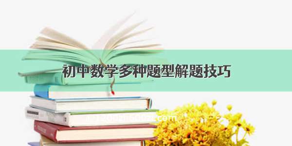 初中数学多种题型解题技巧