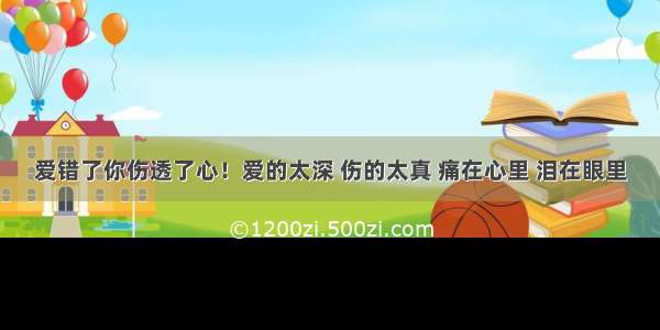 爱错了你伤透了心！爱的太深 伤的太真 痛在心里 泪在眼里