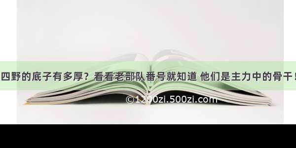 四野的底子有多厚？看看老部队番号就知道 他们是主力中的骨干！