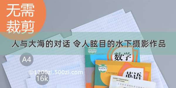 人与大海的对话 令人眩目的水下摄影作品