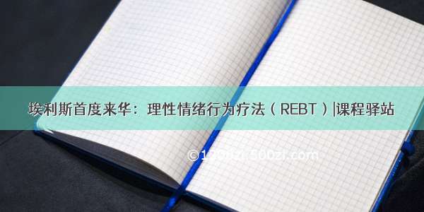 埃利斯首度来华：理性情绪行为疗法（REBT）|课程驿站