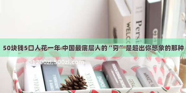 50块钱5口人花一年 中国最底层人的“穷” 是超出你想象的那种