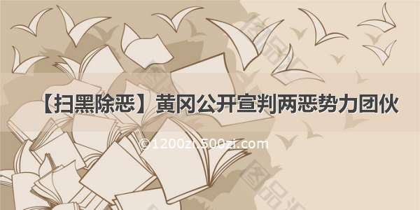 【扫黑除恶】黄冈公开宣判两恶势力团伙