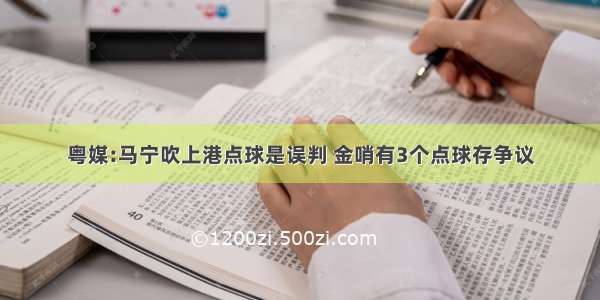 粤媒:马宁吹上港点球是误判 金哨有3个点球存争议