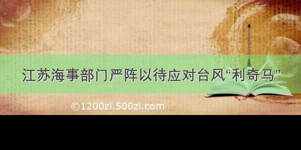 江苏海事部门严阵以待应对台风“利奇马”